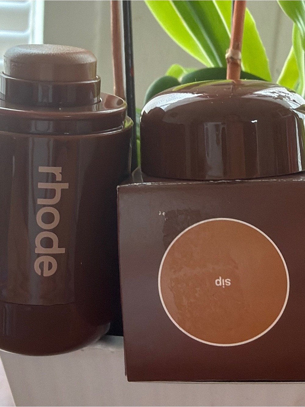 RHODE Brown Reusable Travel Canister Set